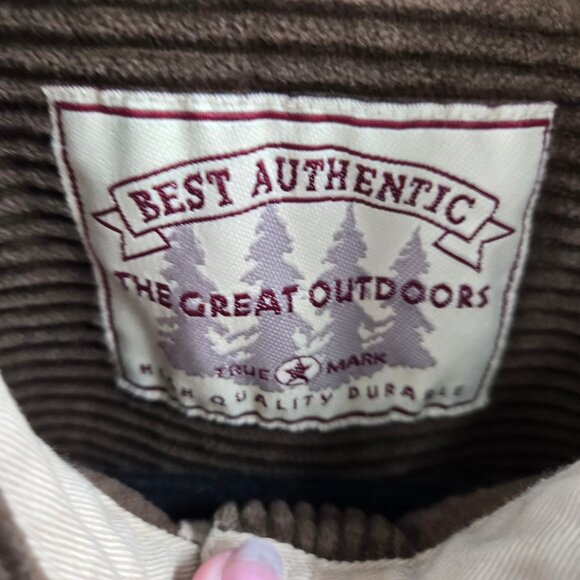 Vintage Best Authentic The Great Outdoors Brown 100% Cotton Corduroy Large - Picture 10 of 12